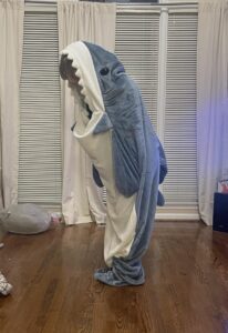 Cartoon Shark Blanket Hoodie photo review