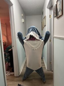 Cartoon Shark Blanket Hoodie photo review