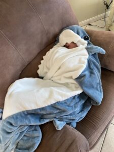 Cartoon Shark Blanket Hoodie photo review